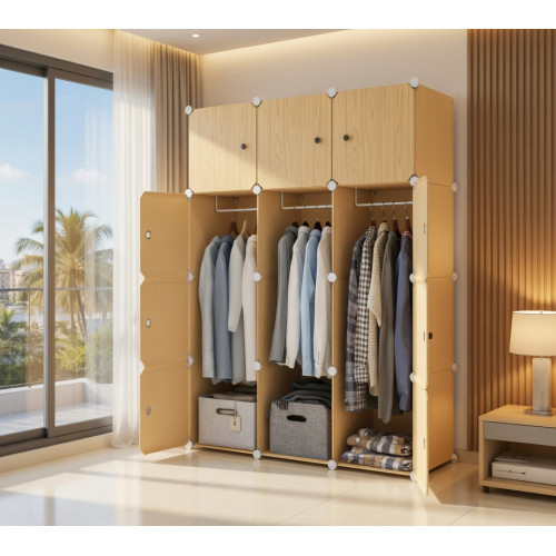 Armoire de Rangement Modulable pour Vêtements – Placard Portable Multi-Compartiments
