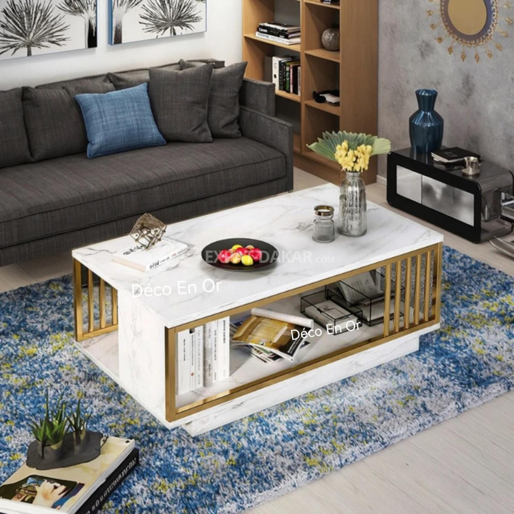 Table Basse Salon VIP 120cm – Design Moderne avec Rangement Intégré