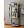 Étagère de rangement moderne en bois et métal à 4 niveaux - 60x35x126cm