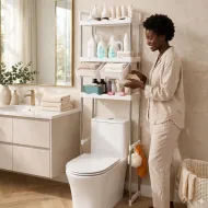 Étagère de Rangement pour Toilettes et Salle de Bain - 3 Niveaux avec Tiroirs
