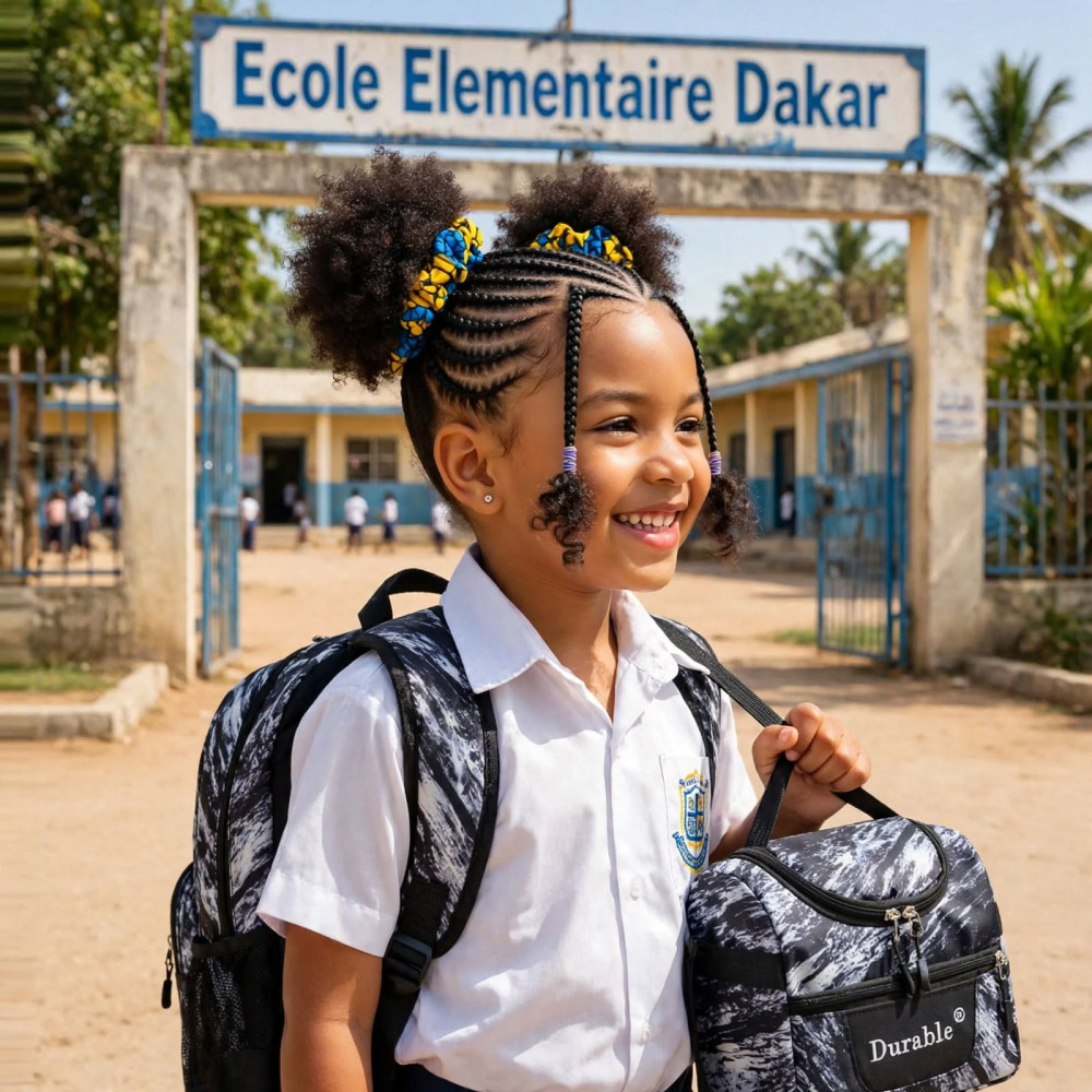 Ensemble de Sacs Scolaires 3 Pièces Durable - Motif Camouflage Blanc et Noir