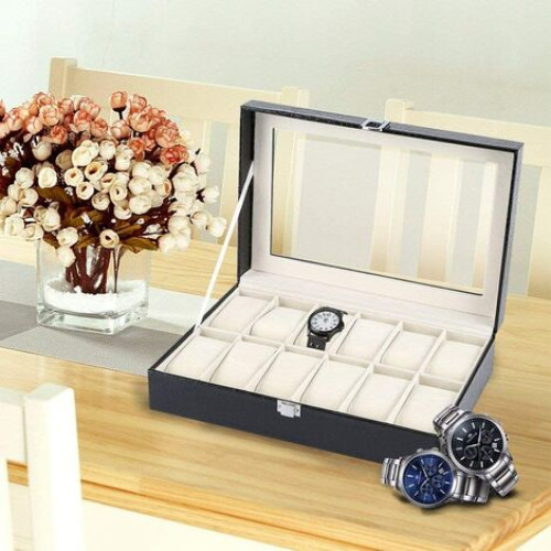 Boîte de Rangement pour 12 Montres – Élégance et Organisation