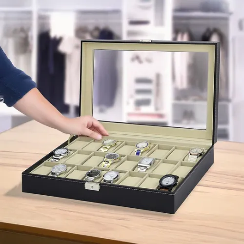 Boîte de Rangement pour 24 Montres – Élégance et Organisation