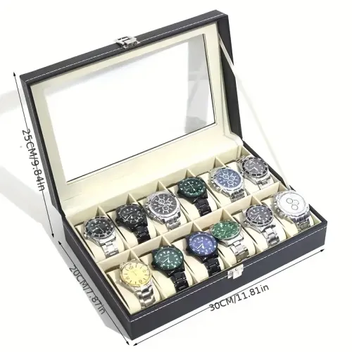 Boîte de Rangement pour 12 Montres – Élégance et Organisation