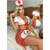 Costume de charme infirmière sexy ensemble lingerie de fête trois pièces