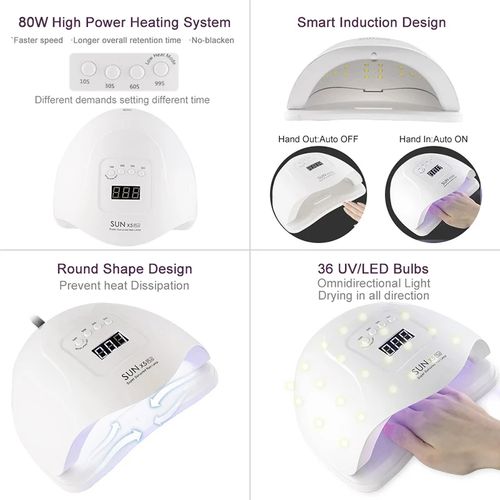Manucure UV 36 LED Lampe de séchage professionnelle - Blanc