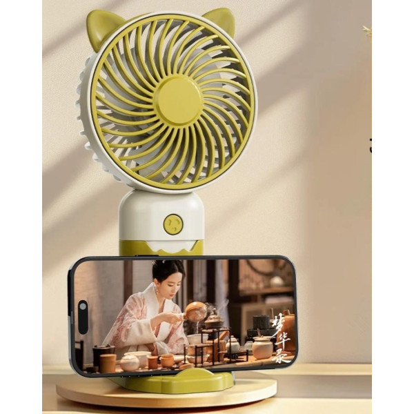 Mini Ventilateur de Bureau Rechargeable USB avec Oreilles de Chat Mignonnes