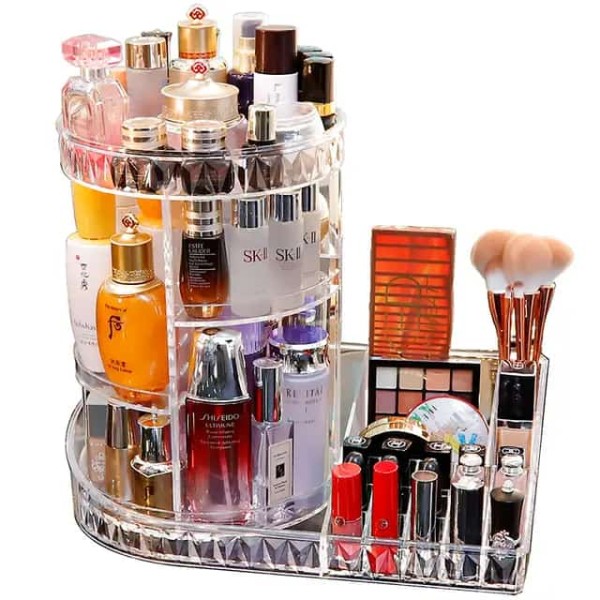 Boîte de Rangement Cosmétique Rotative - Organisateur de Maquillage