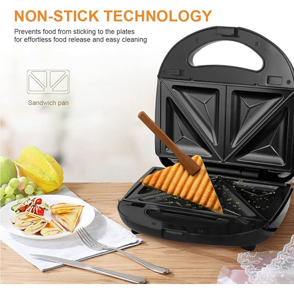 Appareil Multifonction Sandwich & Gaufrier – Machine à Snacks avec Plaques Interchangeables 6 en 1 Appareil Multifonction Sandwich & Gaufrier – Machine à Snacks avec Plaques Interchangeables 6 en 1