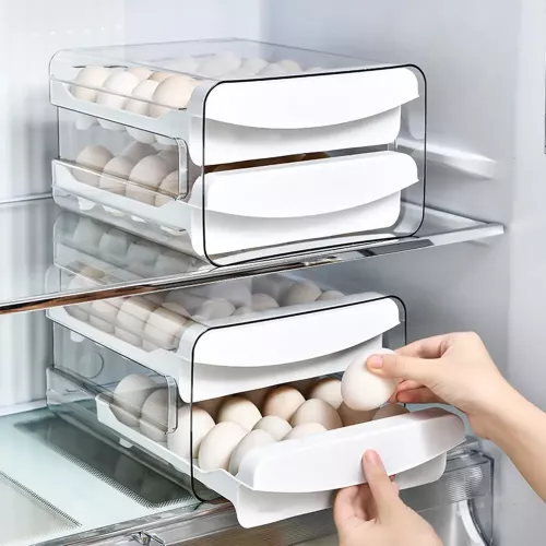 Support de Rangement Double Couche pour 40 Œufs – Pratique et Organisé