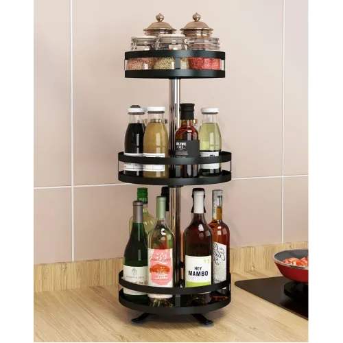Étagère de Rangement pour Évier de Cuisine – Rotative et Organisatrice